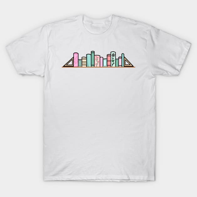 Floral book shelf T-Shirt by bookloversclub